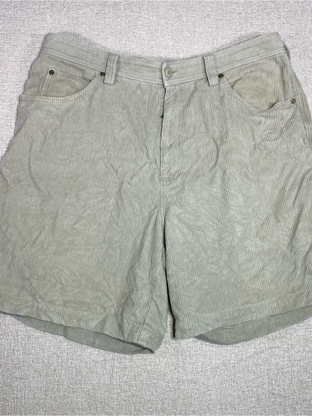 VTG Tommy Bahama Relax Men's Shorts 36 Tan Silk Cotton Blend Corduroy Flat Front